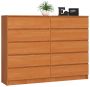 Chest of drawers NORE K160, light brown