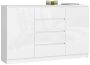 Chest of drawers NORE K160 with 4 drawers, glossy white