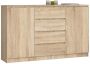 Chest of drawers NORE K160 with 4 drawers, oak color