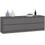 Комод K160 4SZ, 4 ящика, серый, 160 × 55 × 40 см