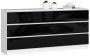 Chest of drawers NORE K160 with 6 drawers, glossy white/black