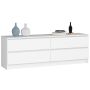 Комод K160 CLP, 4 ящика, Белый, 160 × 55 × 40 см