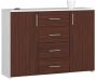 Chest of drawers NORE K45, white/dark brown