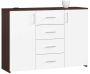 Chest of drawers NORE K45, dark brown/white
