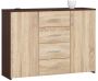 Chest of drawers NORE K45, dark brown/oak