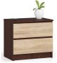 Chest of drawers NORE K60, dark brown/oak color