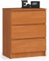 Chest of drawers NORE K60 with 3 drawers, brown