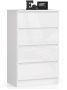 Chest of drawers NORE K60 with 4 drawers, glossy white