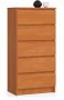 Chest of drawers NORE K60 with 5 drawers, light brown
