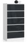 Chest of drawers NORE K60 with 5 drawers, white/dark grey