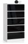Chest of drawers NORE K60 with 5 drawers, glossy black
