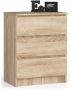 Комод K60 CLP, 3 ящика, дубовый, 60 × 77 × 40 см