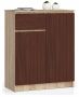 Chest of drawers NORE K80, oak/dark brown