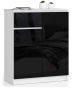 Chest of drawers NORE K80, glossy white/black