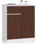 Chest of drawers NORE K80, white/dark brown