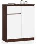 Chest of drawers NORE K80, dark brown/white