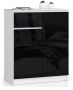 Комод K80 CLP, 1 ящик, 2 дверцы, белый/чёрный, 80 × 99 × 40 см