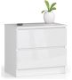 Chest of drawers NORE K60 with 2 drawers, glossy white