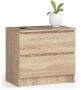 Chest of drawers NORE K60 with 2 drawers, oak color
