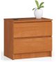 Chest of drawers NORE K60 with 2 drawers, light brown