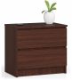 Chest of drawers NORE K60 with 2 drawers, dark brown