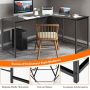 Computer desk, L-shaped, Black/brown, 147.3 × 76.2 × 119.4 cm