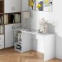 Computer desk, with cube-shaped shelves, White, 140 × 75 × 50 cm