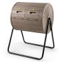 Compost drum, 2 chambers, 142 l, Brown, 70 × 92 × 63 cm