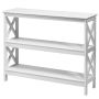 Console table, 2 open shelves, White, 100 × 80 × 33 cm