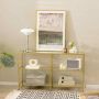 Console table, 3 tiers, Gold, 130 × 73 × 30 cm