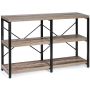 Console table, 3-tier, 2 shelves, Gray/brown, 119.38 × 33.02 × 76.2 cm