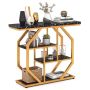 Console Table, 4-Tier, 3 Open Shelves, 39.5 × 12 × 32 in