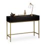Konsoles galds Relaxdays, 2 atvilktnes, zelta/melna, 110 × 80 × 40 cm