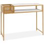 Console table with artificial marble top, 110x40x90, white/gold