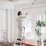 Ladder, 4 steps, White/black, 46.5 × 90 × 135.5 cm