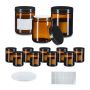 Kosmētikas trauciņi Relaxdays, 12 gab., 50 ml, brūna/melna, 9 × 7 × 7 cm