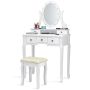 Vanity table, 3 drawers, White, 80.01 × 81.28 × 40.64 cm