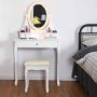 Vanity table, 3 drawers, White, 74.9 × 76.2 × 40.6 cm