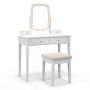 Vanity table, with LED mirror and stool, 90 × 40 × 131 cm
