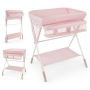 Baby changing table, 3 height settings, Pink, 81 × 66.5 × 95/98/101 cm