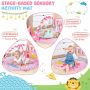 Baby play mat, 5 hanging toys, 86 × 86 × 47 cm