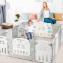 Baby Playpen, with Table and Seat, 59 × 59 × 23.5 inches