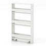 Storage trolley, 4-tier, with wheels, White, 47 × 80 × 13 cm