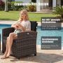 Outdoor furniture set, 3 pieces, 2 chairs and table, Brown/black