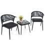 Outdoor furniture set, 3 pieces, Black