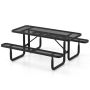 Outdoor furniture set, up to 8 people, Black, 182.9 × 172.7 × 76.2 cm