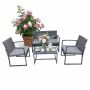 Āra mēbeļu komplekts Relaxdays 10053335_111, 4 daļas, 4 sēdvietas