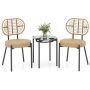 Outdoor bistro furniture set, 3 pieces, Black/brown