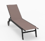 Outdoor sun lounger, 6 backrest positions, 2 castors, Brown, 190–150.5 × 59 × 33.5–99 cm