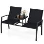 Outdoor chair, 2-seater, Black, 137.16 × 66.04 × 86.36 cm